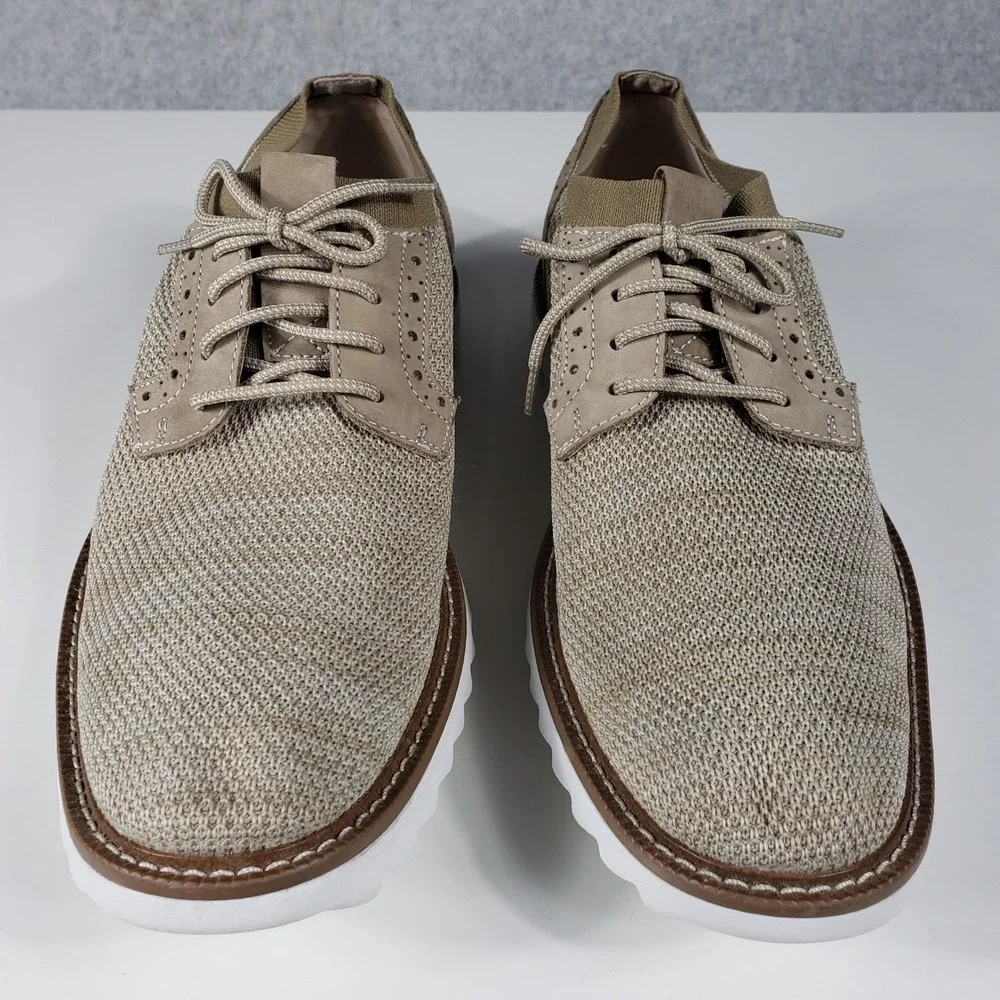 J.Murphy Johnston & Murphy Mens 10.5M Tan Knit Wingtip Oxford Shoes‎ 59-1770
